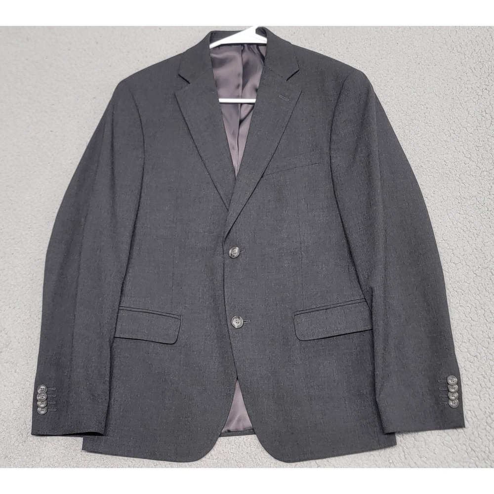 Alfani Suit Jacket Mens 38S Gray Wool Slim Fit 2 Button Blazer Sport Coat Formal